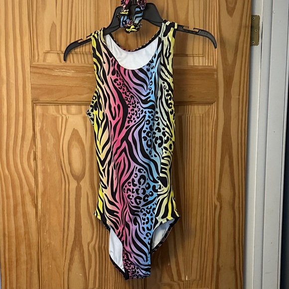 Balera Denim Vest with Vibrant Animal Print Dance Costume - Picture 4 of 5
